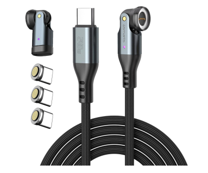 Kabel 4smarts Kabel USB-C 540° Magnetyczny GravityCord 240W 1.8m czarny